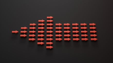 Grande flèche composée elle-même de de petites flèches qui vont dans l'autre sens