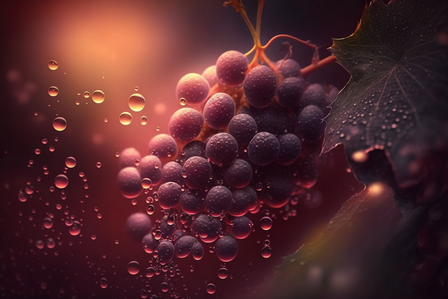Goutte de vin rouge sur fond de lumière