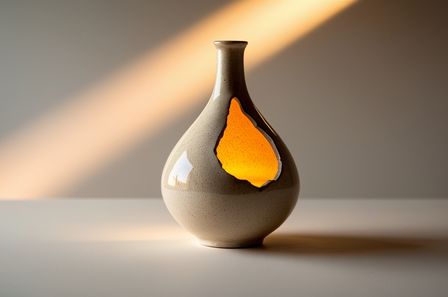 Vase brisé contenant de la lumière